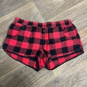 Red and black checkered shorts